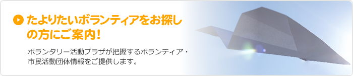 たよりたいボランティアをお探しの方にご案内！